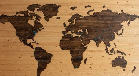 brown wooden map board