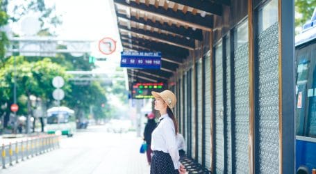 woman in black skirt posing