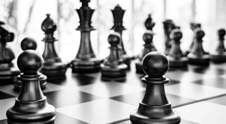 black and white chess piece