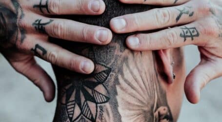 black floral tattoo