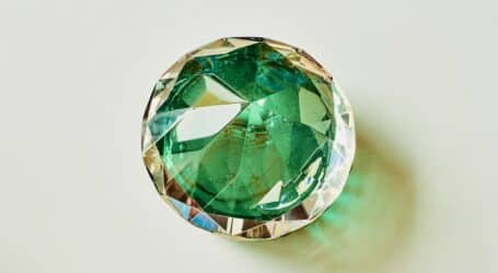 green and blue glass ball
