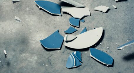 top view photography of broken ceramic plate