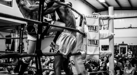 grayscale photography of boxing