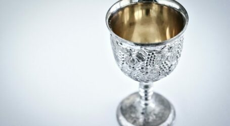 a silver cup sitting on top of a table